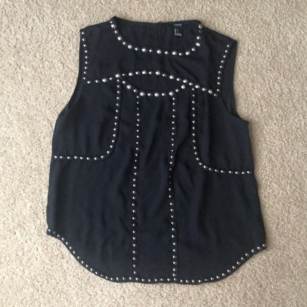 Black studded top